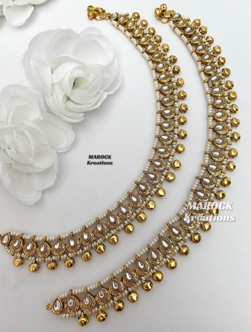 High quality Kundan Anklets/Payal/Jhanjhran