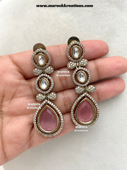 Ramsha Premium Quality Moissanite Kundan Necklace set