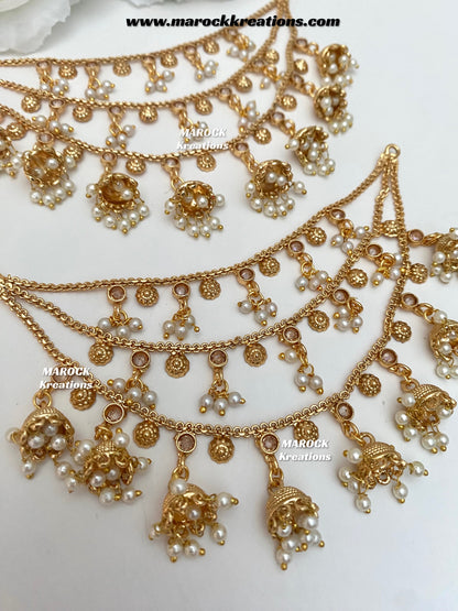 Paaki Gold Plated Saharey/Ear chains