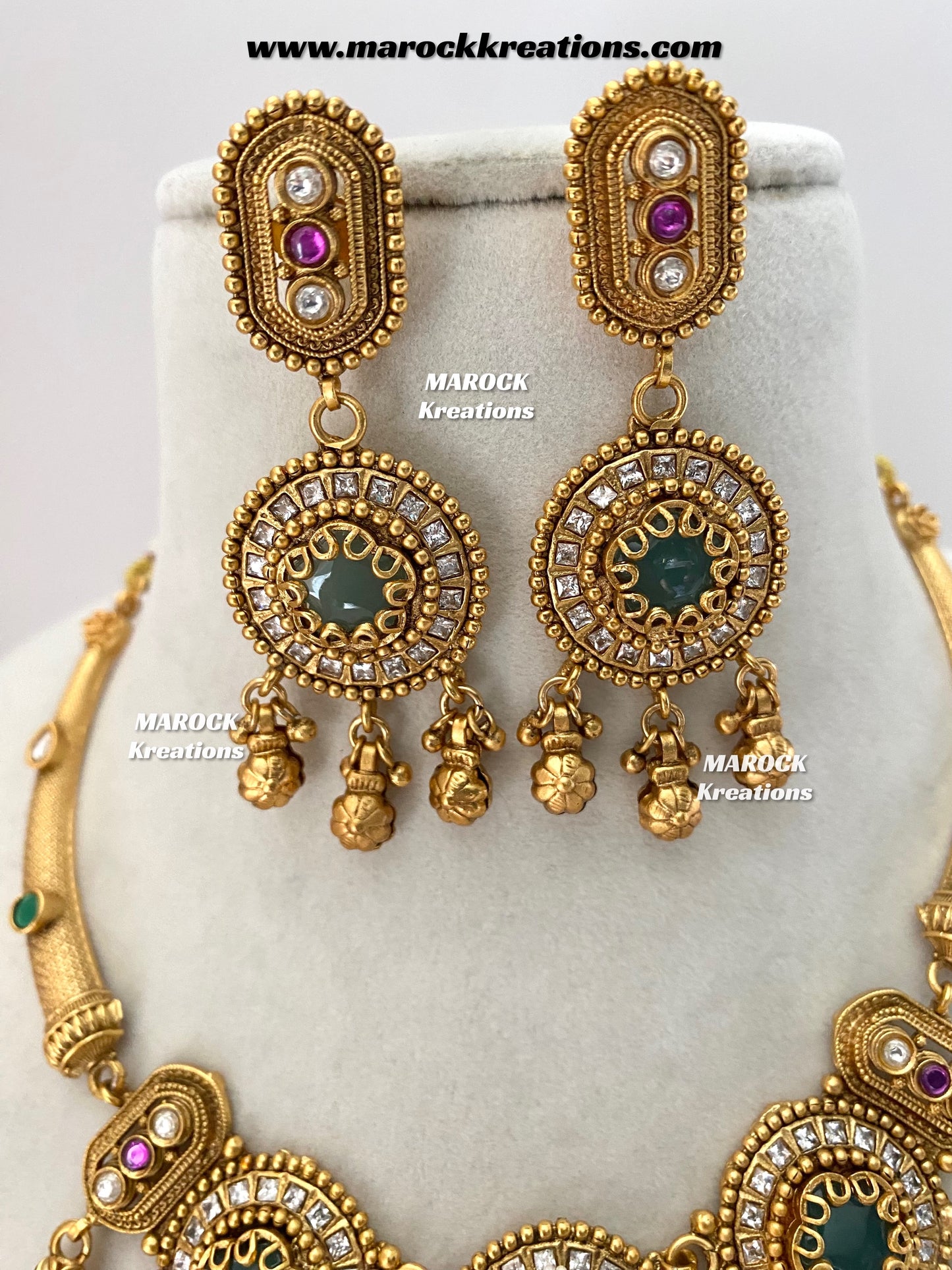Rumela Premium Quality exclusive Gold Plated heritage necklace set