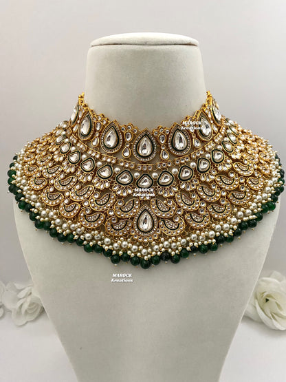 Premium Quality Kundan Green Bridal set/Indian bridal jewelry