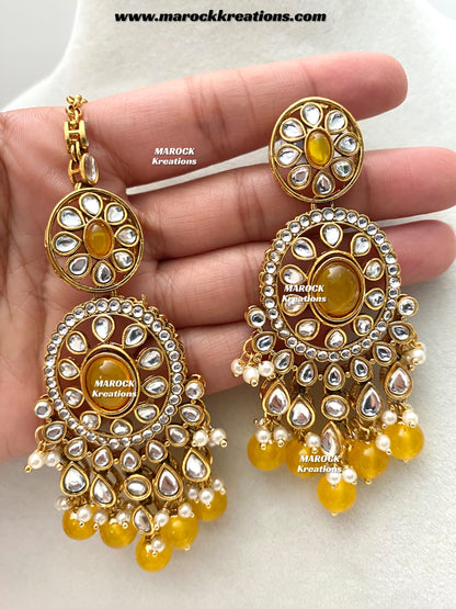 Iqra Premium Quality Kundan Meenakari Statement Necklace set