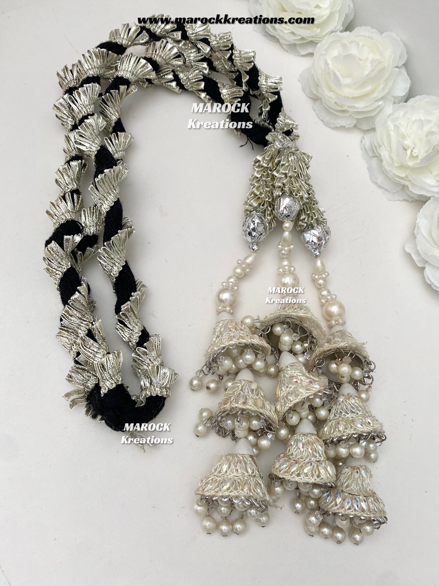 Traditional gotta patti Parandi with lace /Hair dori/Jago braid accessories