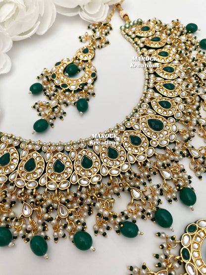 Premium Quality Thappa Kundan Statement Necklace set