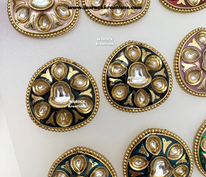 Natashi Meenakari Kundan Studs/Earrings