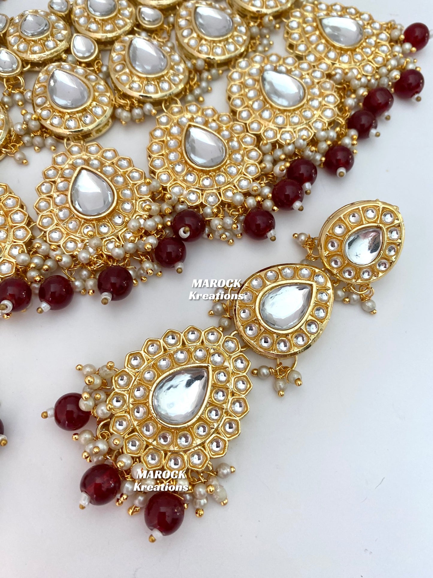 Premium Quality Thappa Kundan Necklace set/Bridal set