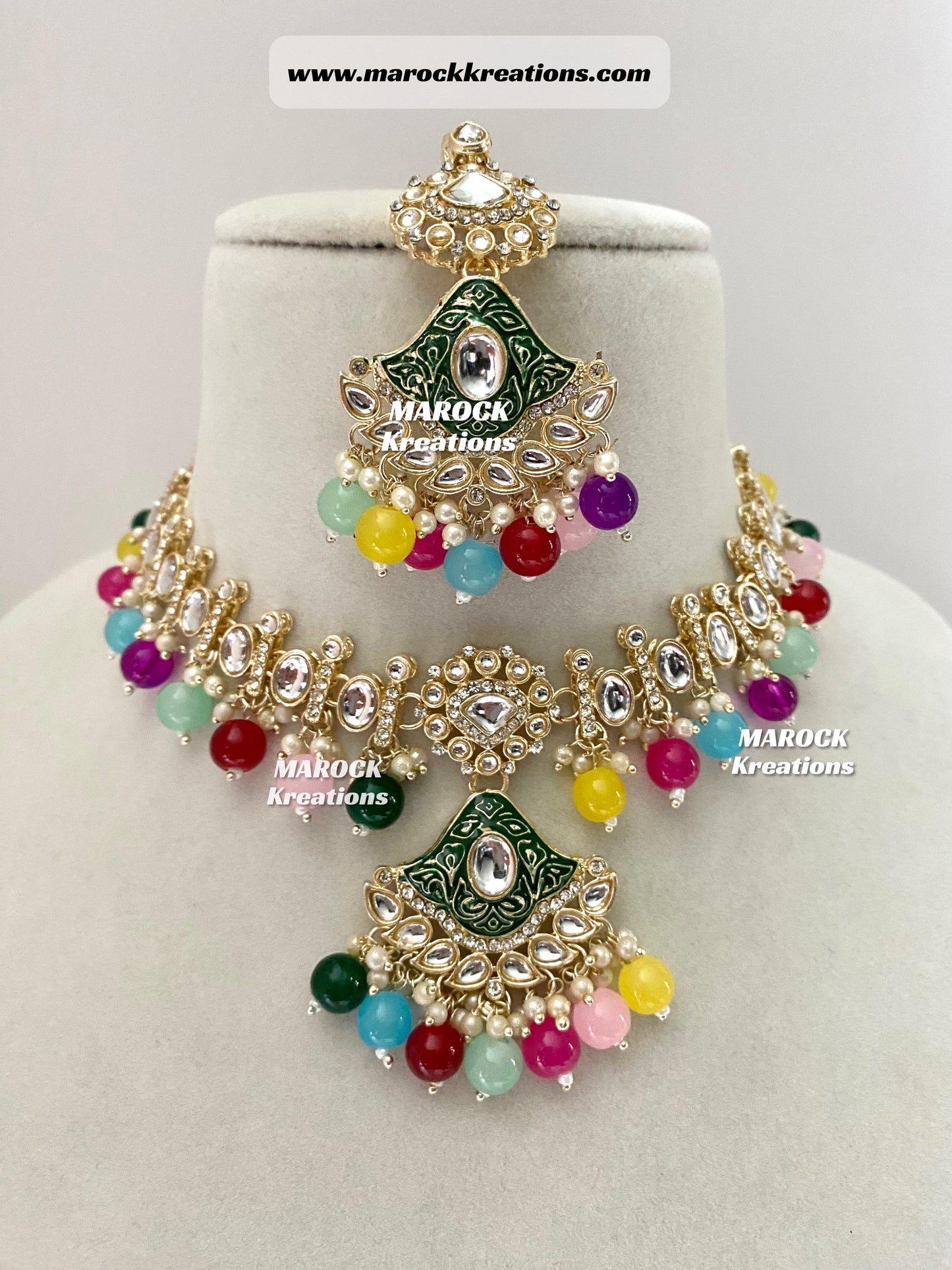 Myra Kundan Meenakari Necklace/Choker set