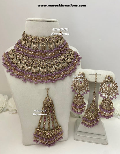 Meesha Premium Quality Pakistani Choker and Necklace combo set