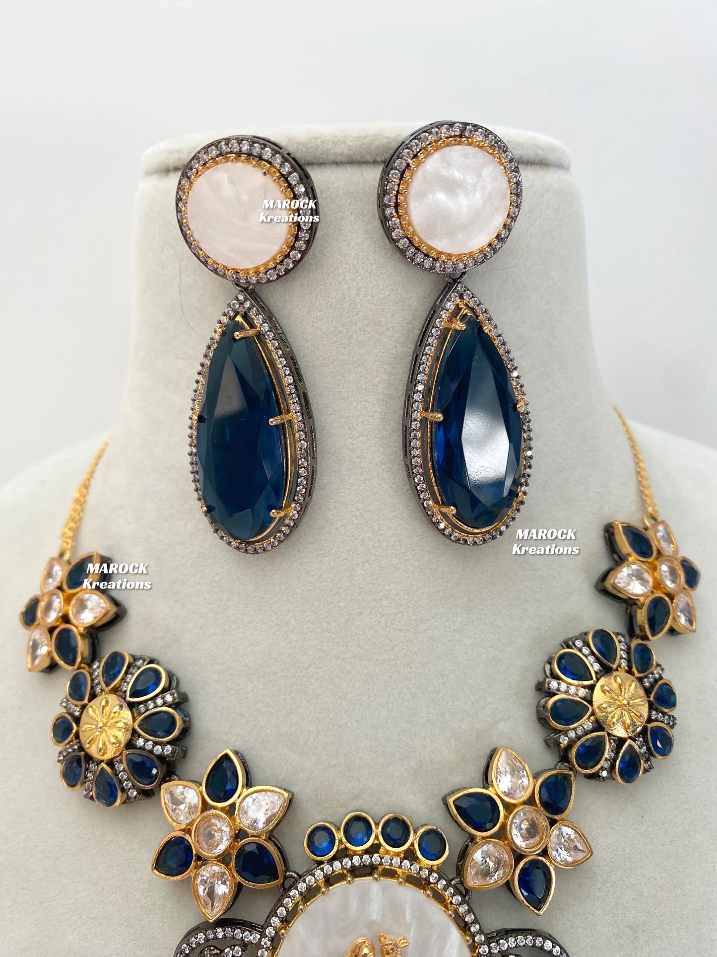 Raha Premium Quality Victorian  Kundan Necklace set