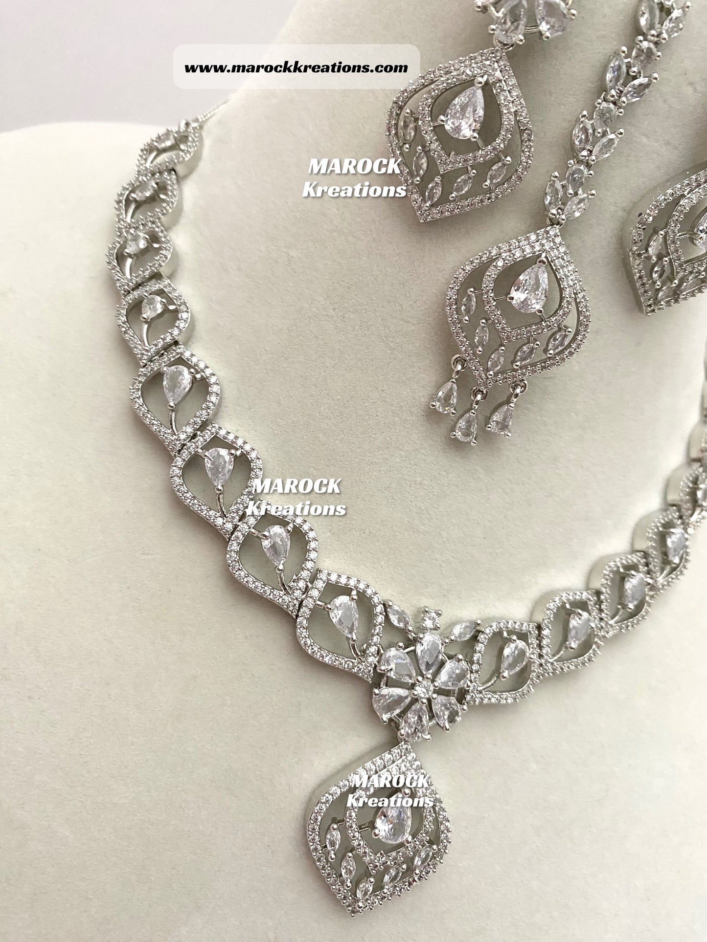 Silver American Diamond Necklace sets