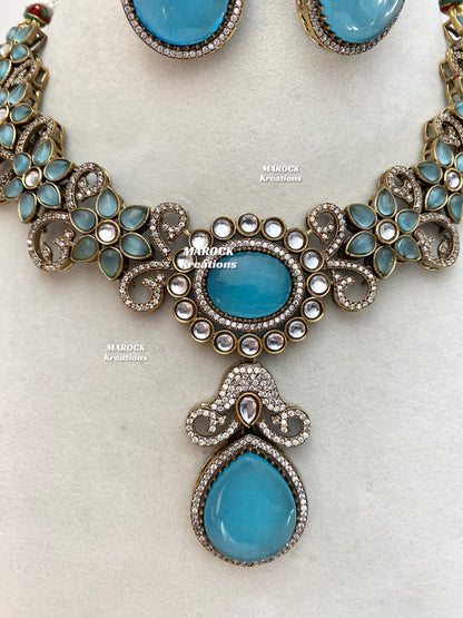 Freya Sabyasachi inspired Premium Quality Moissanite Kundan Necklace set