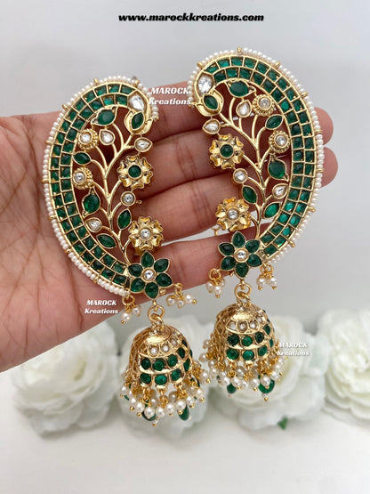 Shilpy Premium quality Gold plated Earcuff style Statement Jhumki Earrings