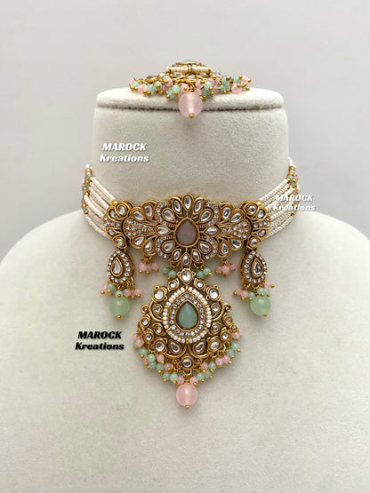 Mahima Premium Quality Kundan Choker set