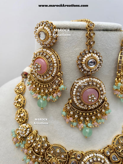 Kavitha Premium Quality Kundan Statement Necklace set