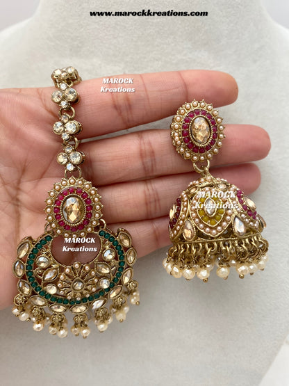 Shaya Antique Gold Polki waterfall Choker set