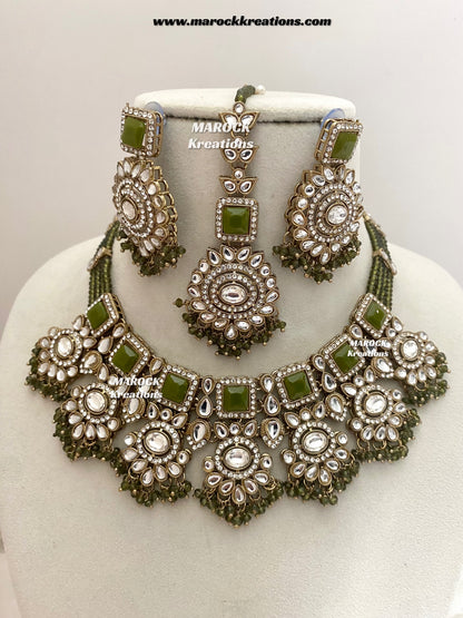 Christi Premium Quality Kundan Statement necklace set