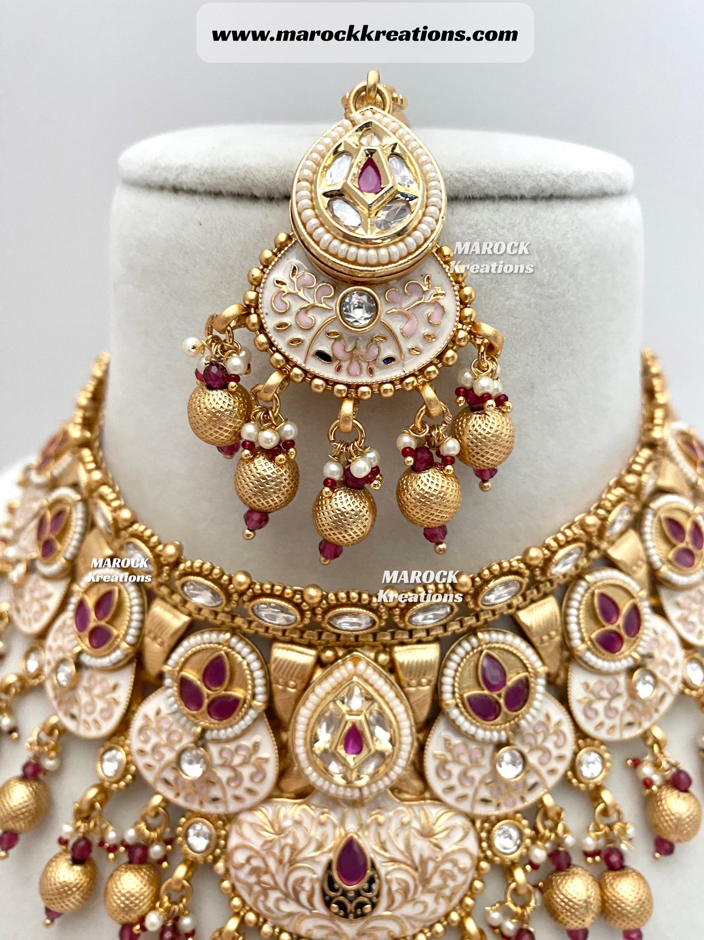 Zara Premium Quality Gold plated Kundan Necklace set