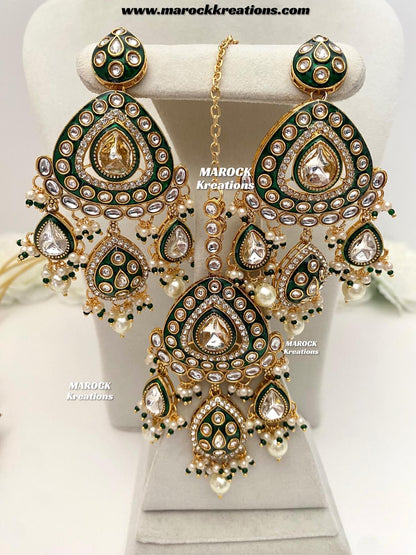 Sanuja Kundan Meenakari Statement Necklace set/Bridal set