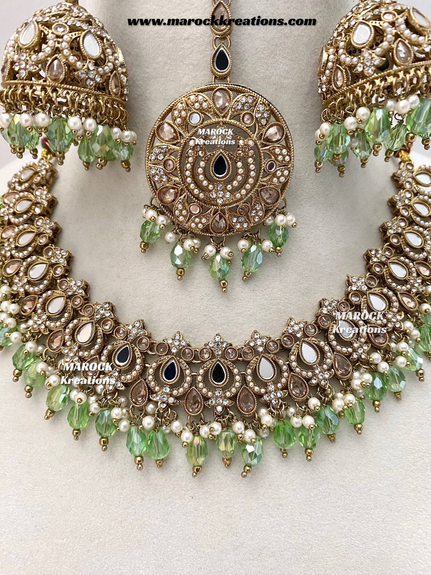 Premium Quality Mirror necklace set