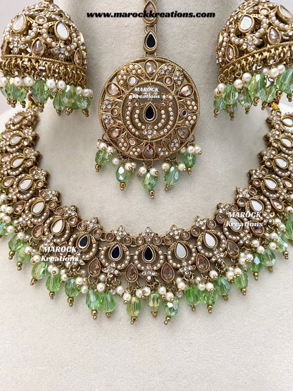 Premium Quality Mirror necklace set
