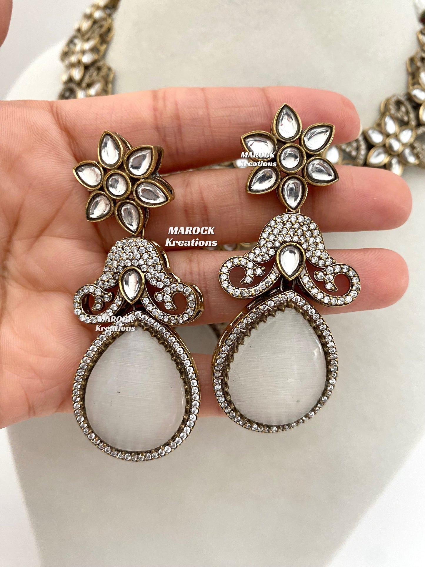 Freya Sabyasachi inspired Premium Quality Moissanite Kundan Necklace set