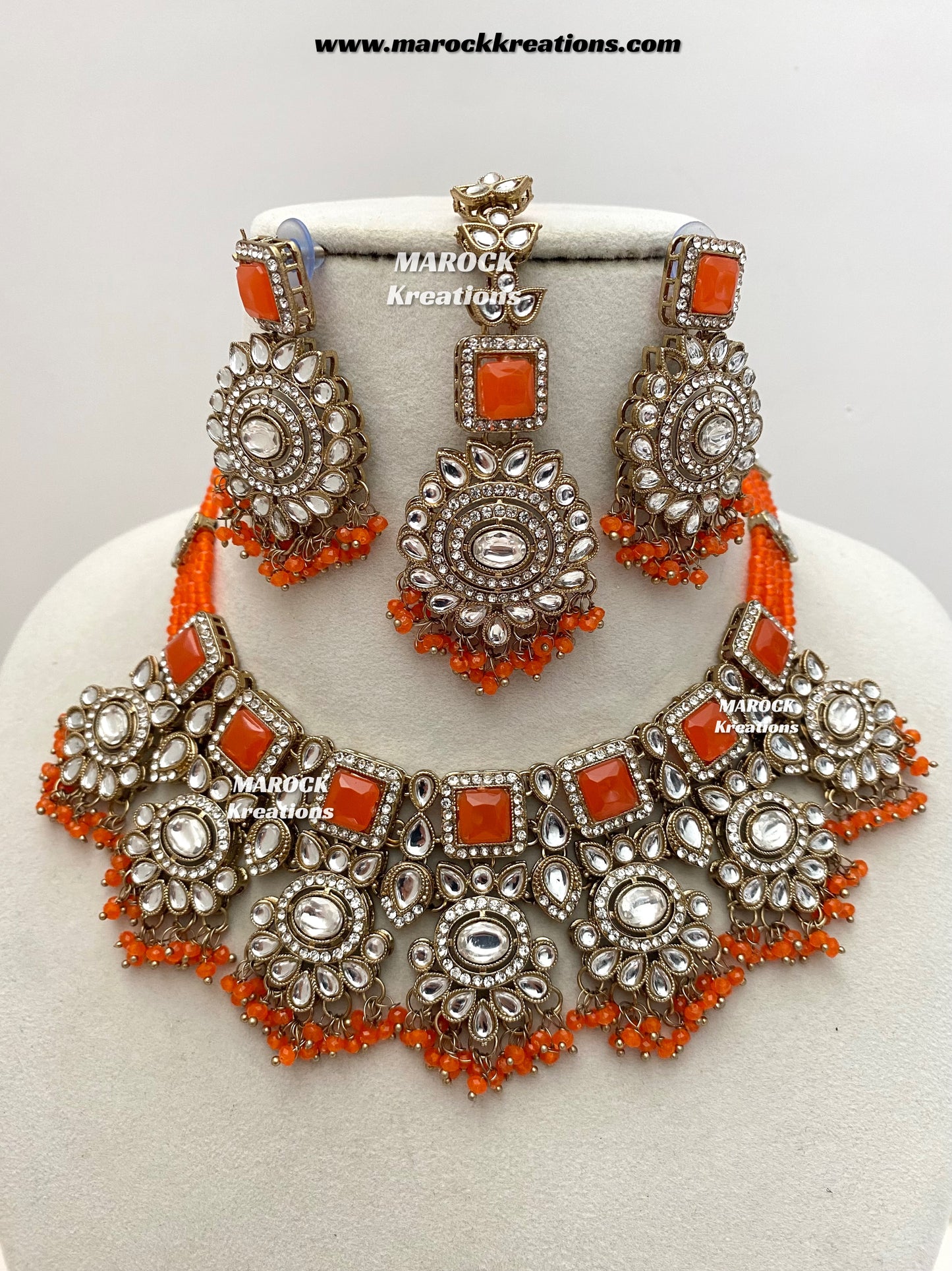 Christi Premium Quality Kundan Statement necklace set