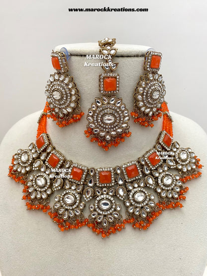 Christi Premium Quality Kundan Statement necklace set