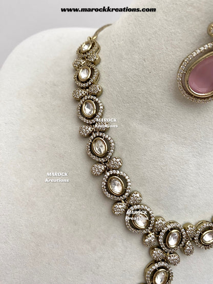 Ramsha Premium Quality Moissanite Kundan Necklace set