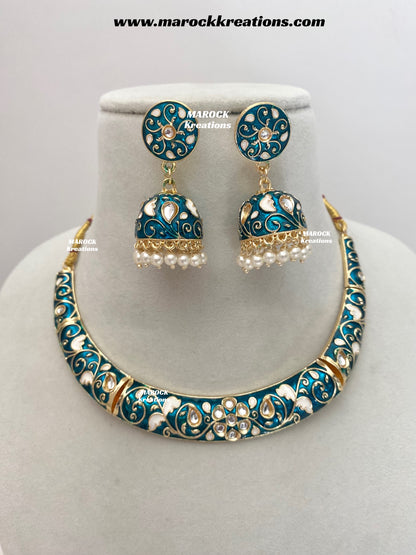 Moli Kundan Meenakari Necklace set