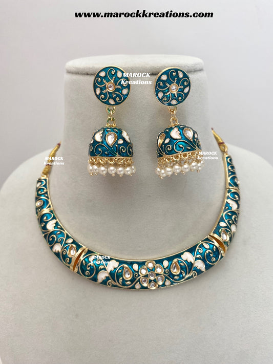 Moli Kundan Meenakari Necklace set
