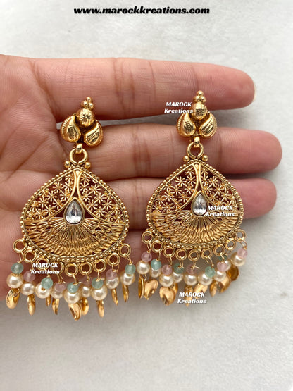 Feraz Premium Quality Gold Plated peepal patti necklace set