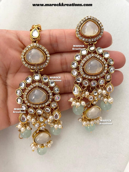 Harsha Premium Quality Kundan and Monalisa stone Statement Necklace set