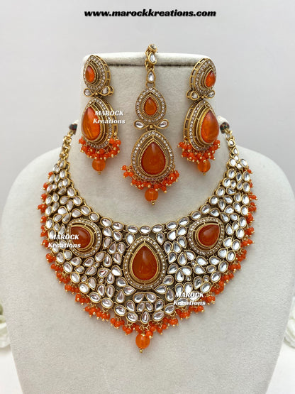 Veena Premium Quality Kundan Statement Necklace set
