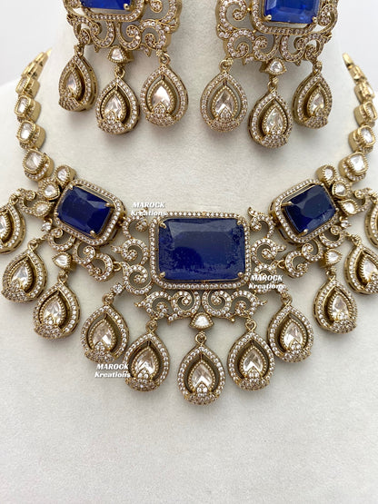 Labiba Sabyasachi inspired Premium Quality Moissanite Kundan with doublet stone Statement Necklace set