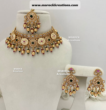 Siya Premium Quality Gold plated Kundan Necklace set