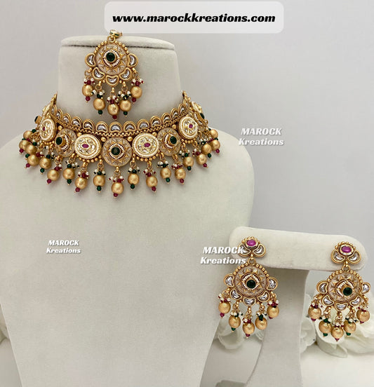 Siya Premium Quality Gold plated Kundan Necklace set