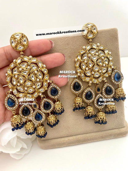 Bollywood style premium quality Kundan Statement Earrings