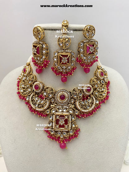 Carrie Premium Quality Kundan Statement Necklace set