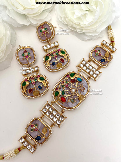 Swati Premium Quality sabyasachi inspired Statement kundan choker set