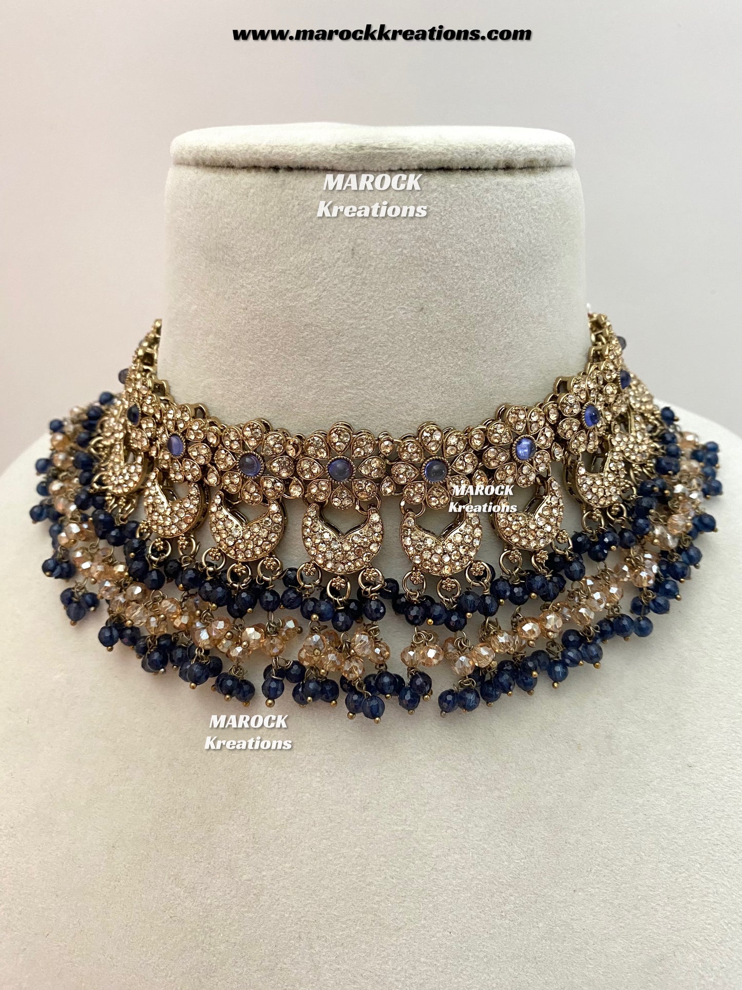 Meesha Premium Quality Pakistani Choker and Necklace combo set