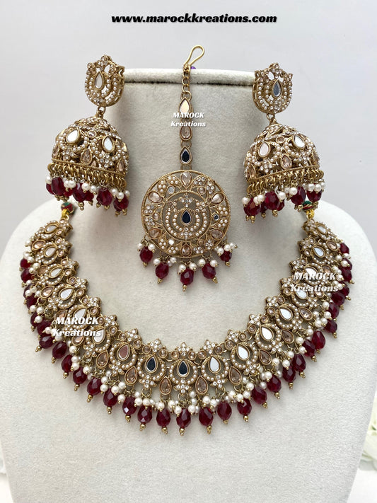 Premium Quality Mirror necklace set