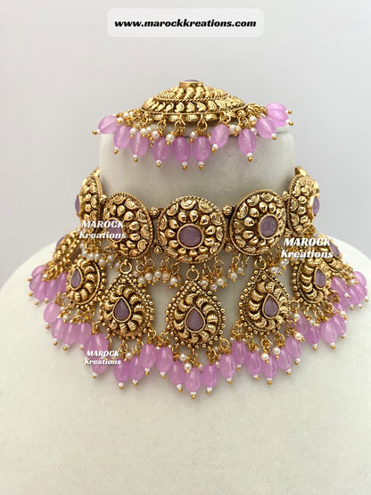 Trendy Gold plated traditional choker sets