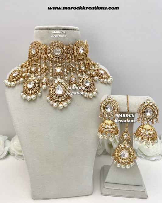 Antara Tyani inspired Premium Quality Gold plated Kundan exclusive Necklace set/Bridal set