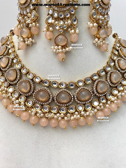 Harsha Premium Quality Kundan and Monalisa stone Statement Necklace set