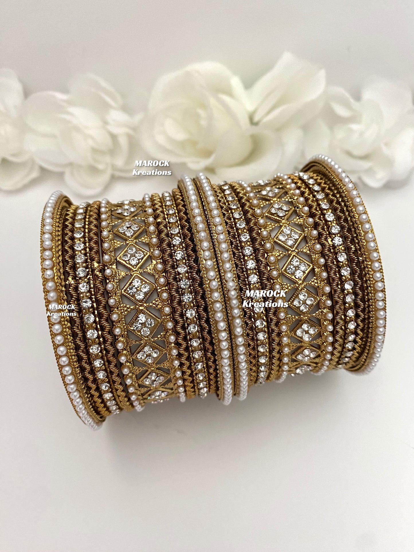 Premium Quality Golden Bangles/Kade set (for both hands)