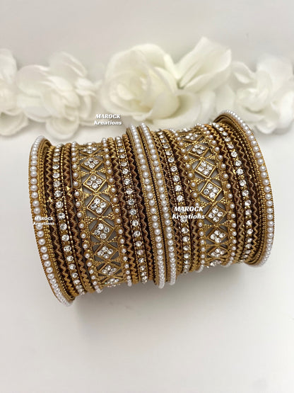 Premium Quality Golden Bangles/Kade set (for both hands)