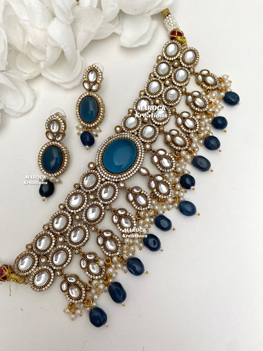 Danica Sabyasachi inspired Premium Quality Moissanite Kundan Statement Choker set