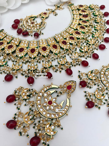 Premium Quality Thappa Kundan Statement Necklace set