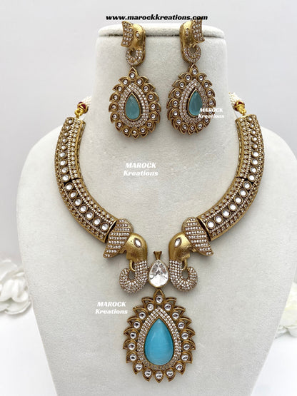 Eshita Sabyasachi inspired Premium Quality Moissanite Kundan Statement Necklace set