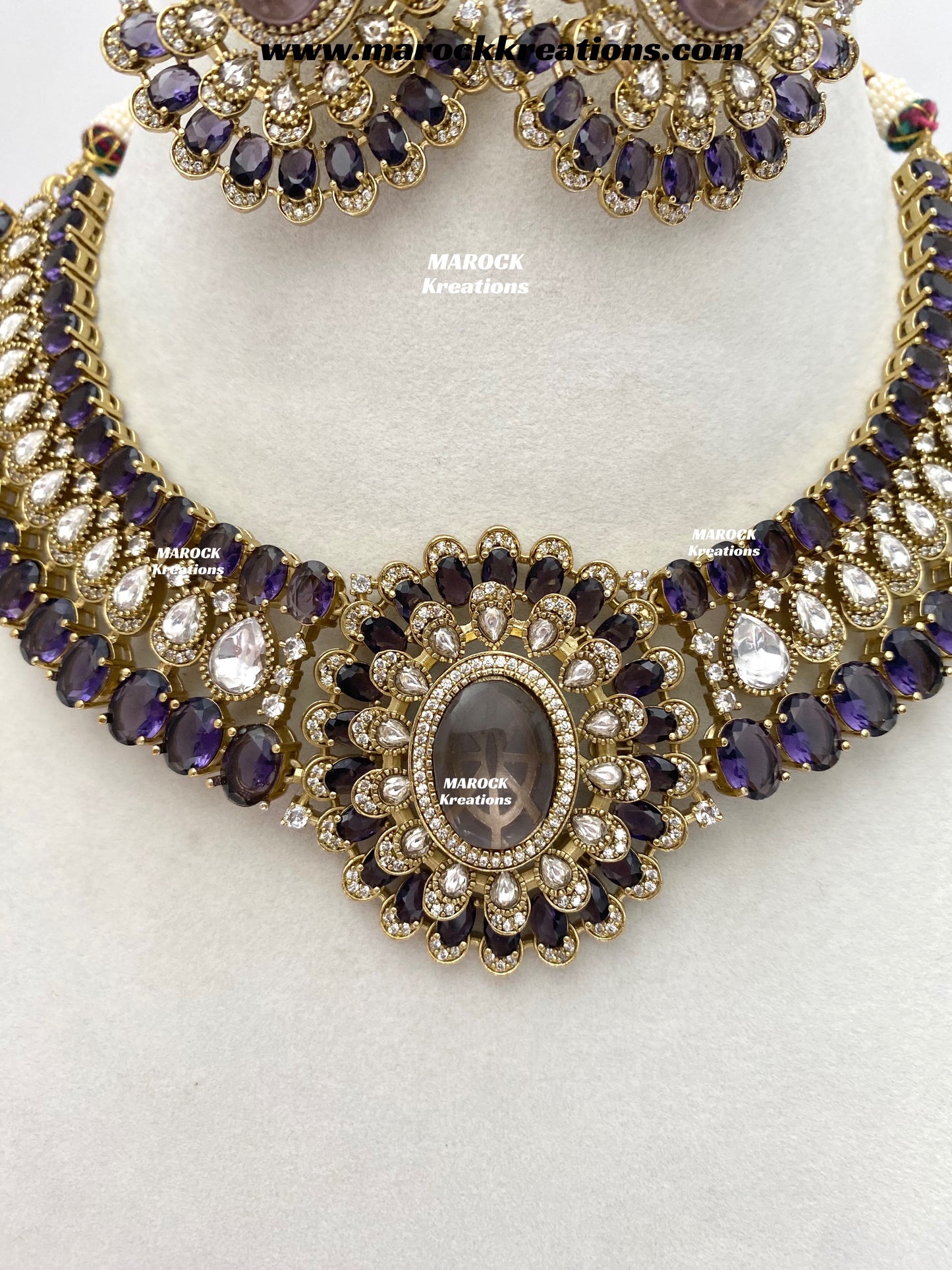 Nicole Sabyasachi inspired Moissanite Kundan and American diamond Necklace set